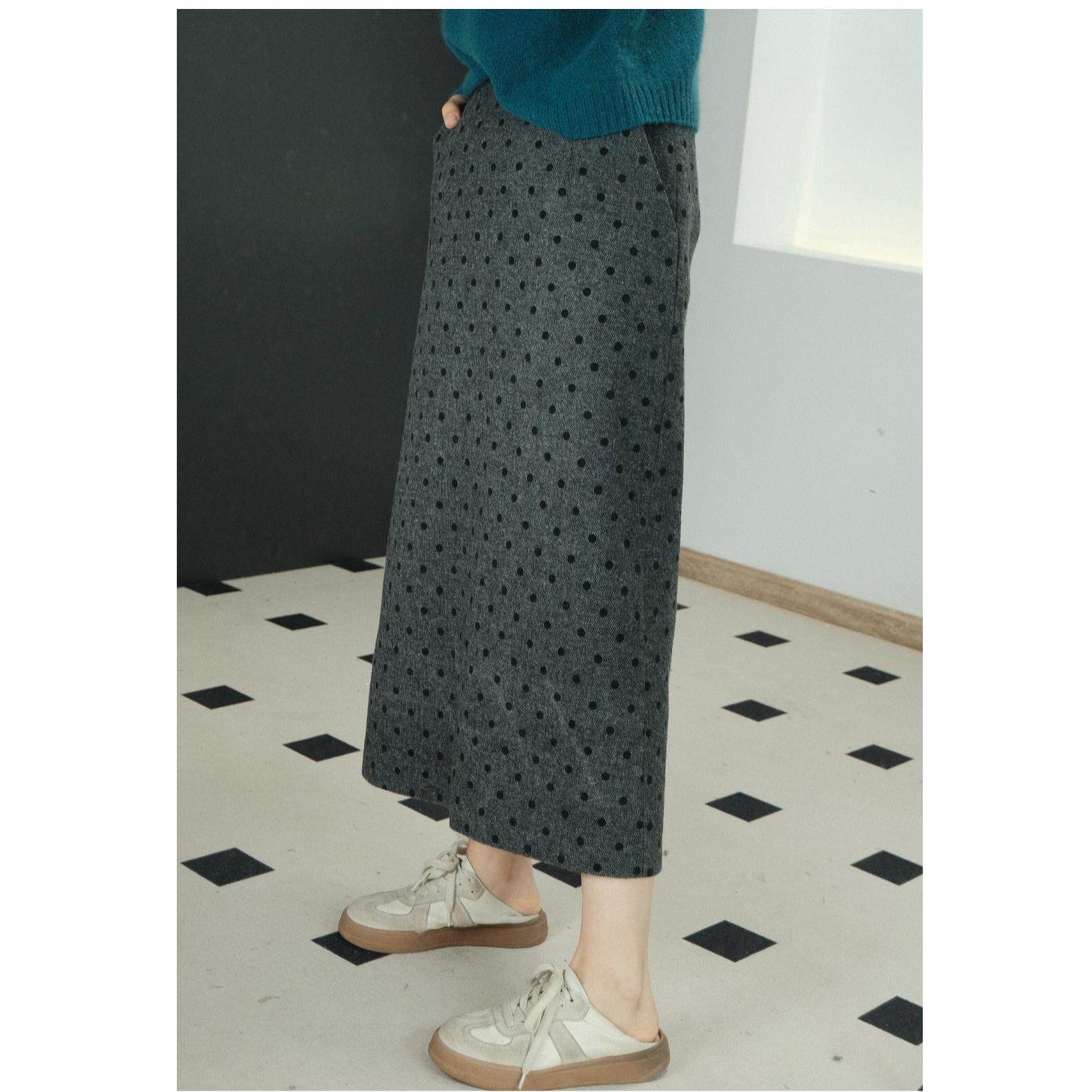 【金标系列波点裙】秋冬简约显瘦半裙上档次气质小个子黑色半身裙