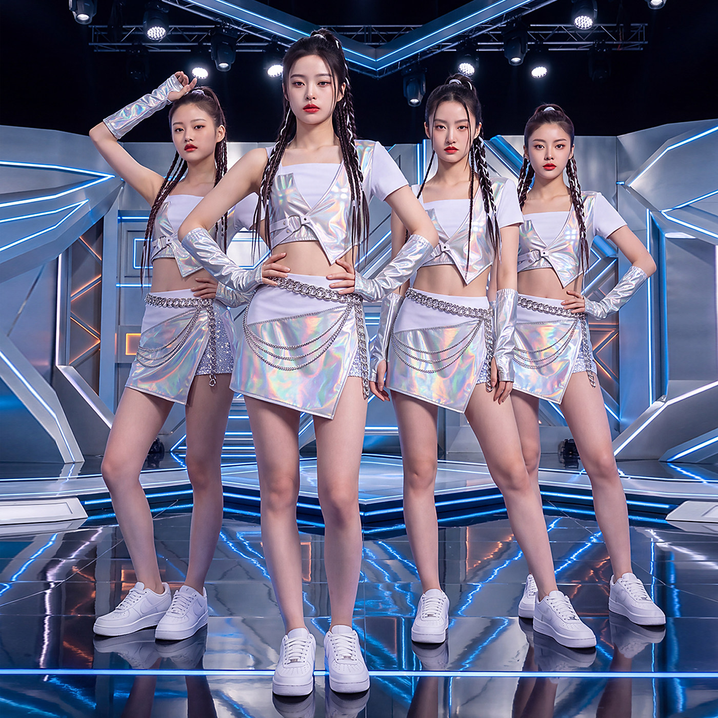 kpop女团演出服韩舞打歌服爵士舞蹈服女嘻哈ds演出服套装领舞服装