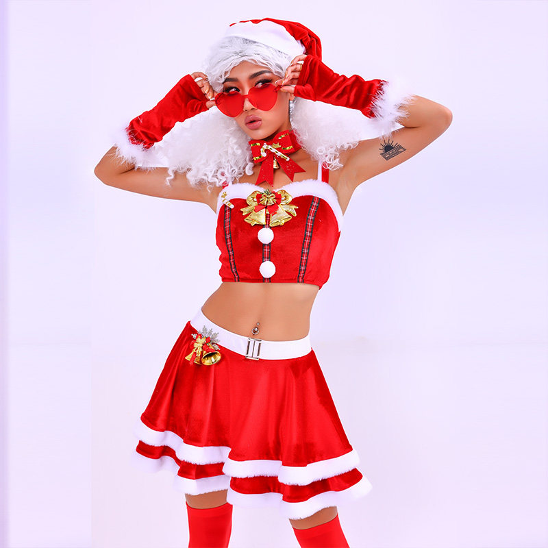 酒吧圣诞节主题服装patty圣诞节战袍表演服ds演出服女gogo表演服