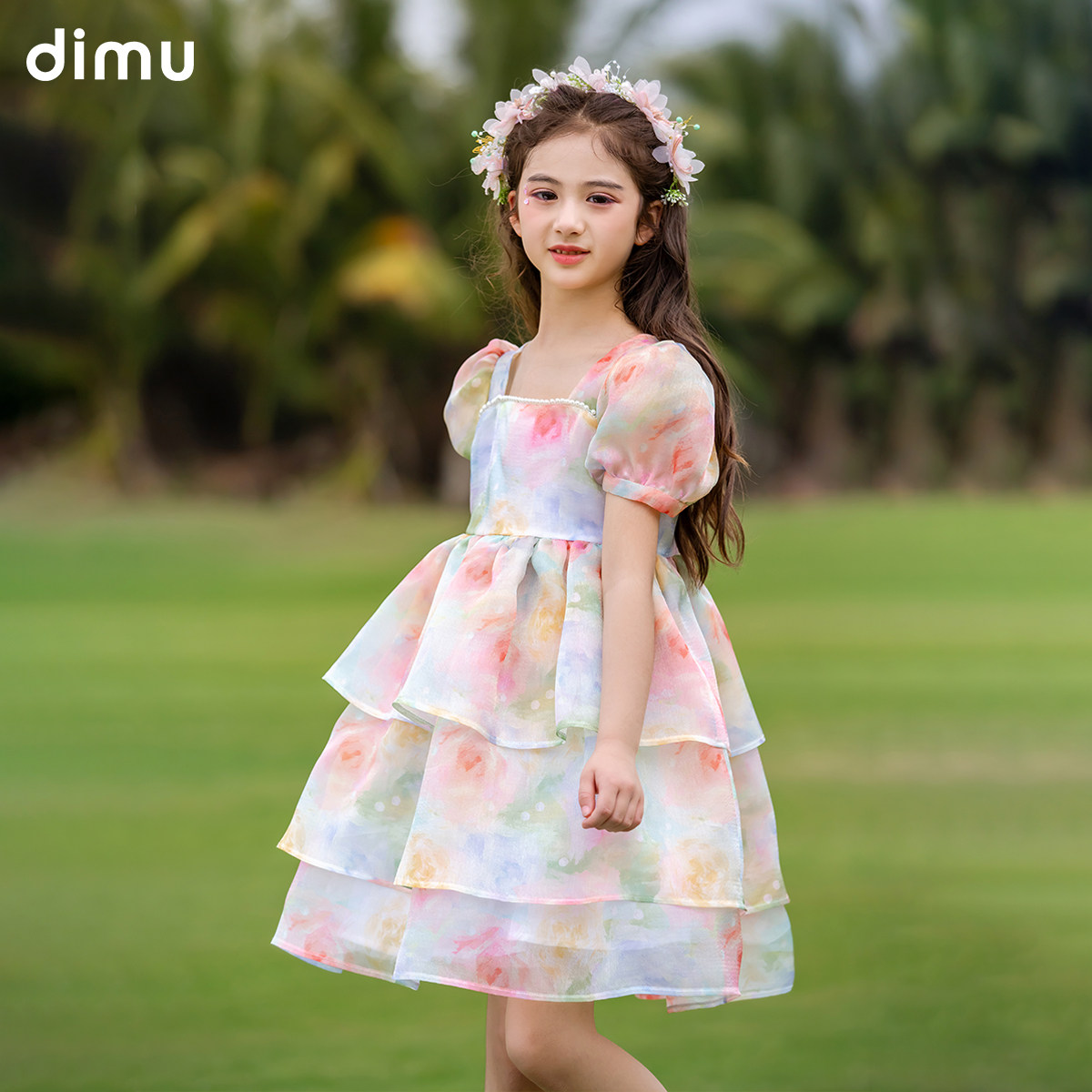 笛牧女童连衣裙2026夏季新款洋气法式蛋糕绝美超仙小女孩公主裙子