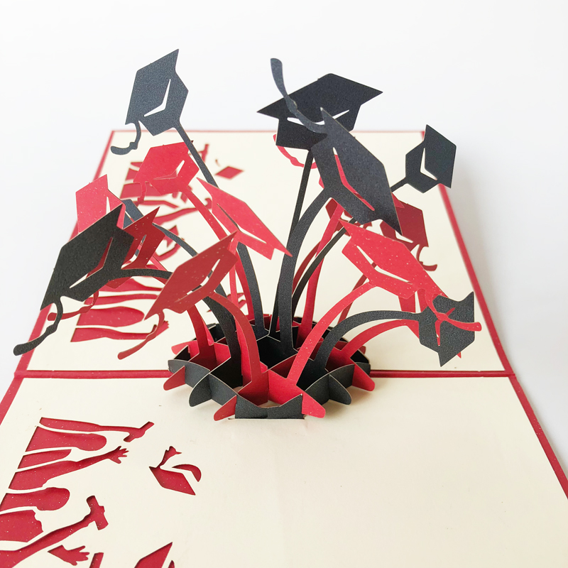 学士帽3d立体贺卡创意博士帽定制纪念卡片送同学毕业季送学生