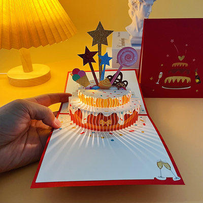 生日贺卡立体音乐高级感发光有声