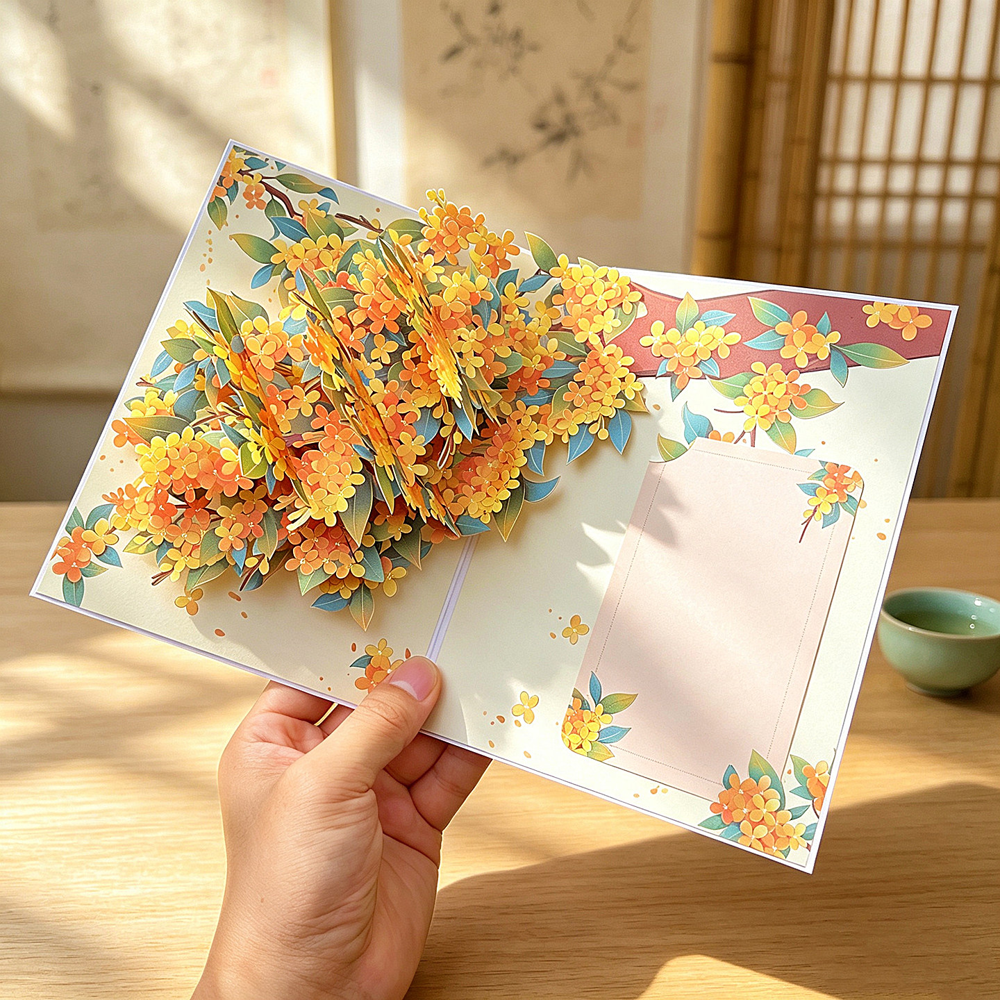 富桂吉祥3D立体贺卡生日祝福感恩教师节中秋节卡片送老师朋友父母