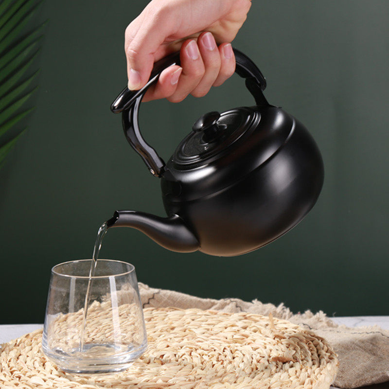 加厚不锈钢泡茶壶饭店餐厅用黑色古典小茶艺壶电磁炉烧水壶中式