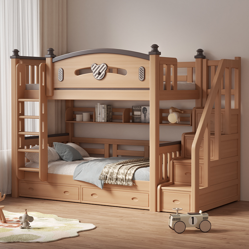 全实木上下床双层床榉木儿童床高低床上下铺子母床两层床小户型床