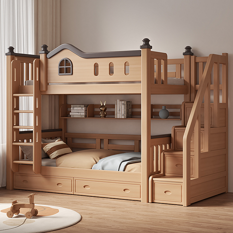 全实木榉木上下床双层床儿童床高低床上下铺小户型床子母床两层床