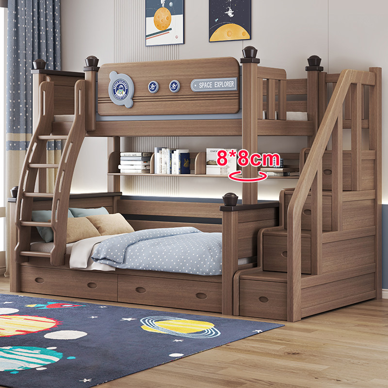 全实木上下铺鹅掌楸双层床儿童床小户型子母床高低床可拆分上下床,住宅家具,高低/子母床,淘宝优惠券,粉丝福利购,淘宝优惠卷