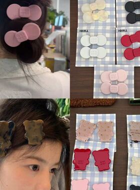 赵露思同款wer系列高版本小熊蝴蝶结花朵发夹刘海侧边夹醋酸发饰