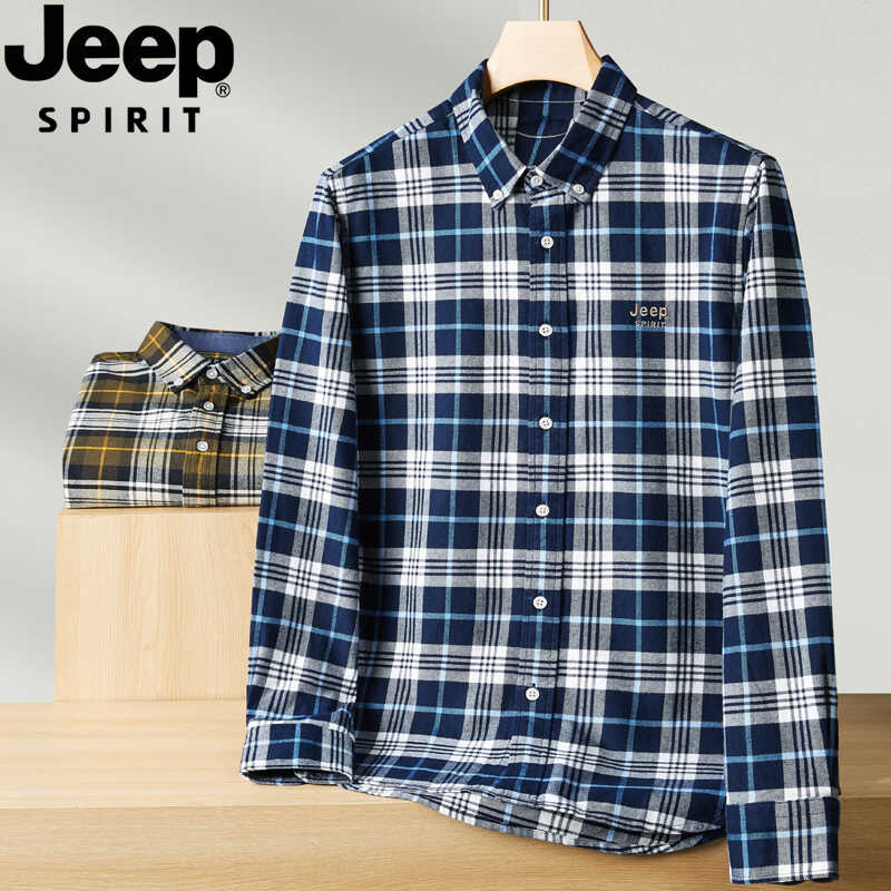 JEEP全棉法兰绒加厚衬衫