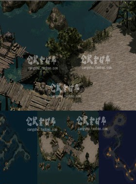 传奇地图素材  海神岛屿 套图 高清 独立地砖 无缝封边 DT790