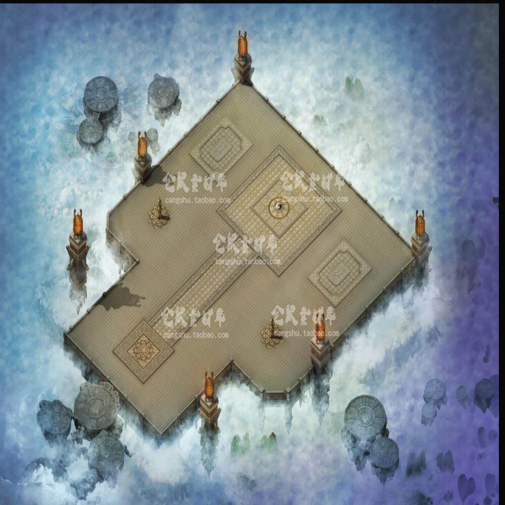 传奇地图素材  天空之城  高清独立地砖无缝封边  DT729