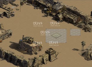 传奇地图素材 风暴小土城 高清独立地砖 完整封边  DT203