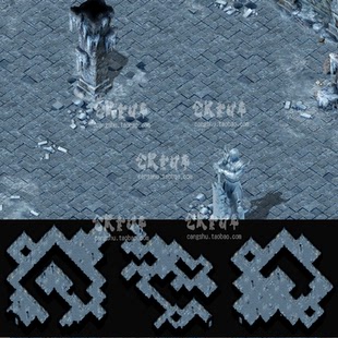 传奇地图素材  冰雪 寒冰洞  3张套图  地砖 完整封 DT429