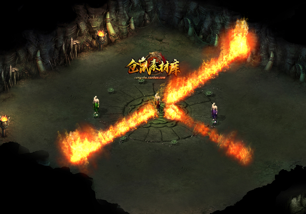 传奇技能素材 高清动态 地火斩 八方向特效 PNG和BMP格式 JN201