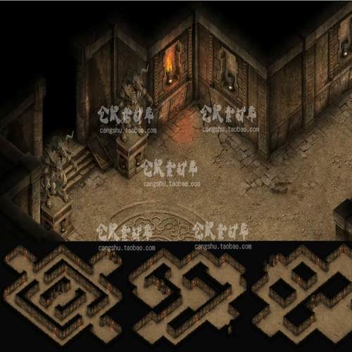 传奇地图素材 改版 沃玛神殿  3层 高清 独立地砖无缝封边  DT720