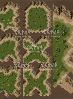 传奇地图素材   丛林副本更新6张系列  独立地砖无缝封边  DT191