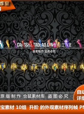 传奇法宝素材 左手10组盾牌 号角升阶法宝素材序列帧 PGN Y3843
