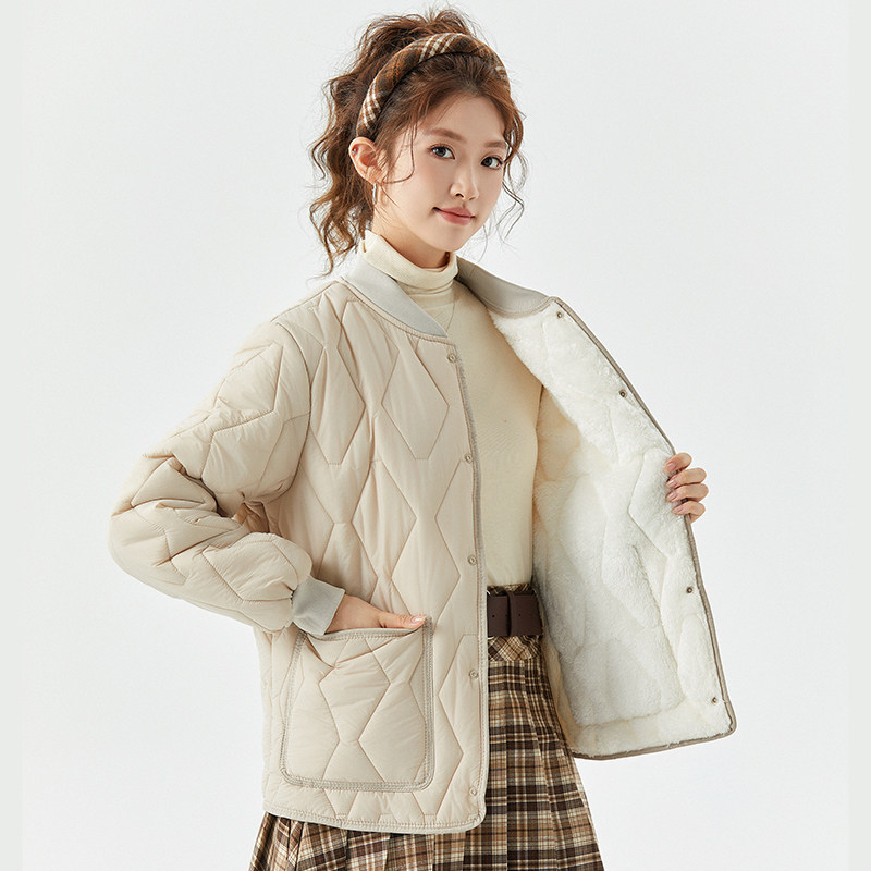 冬保暖短外套内胆立领打底小棉袄棉衣棉服女长袖棉服大码加绒加厚