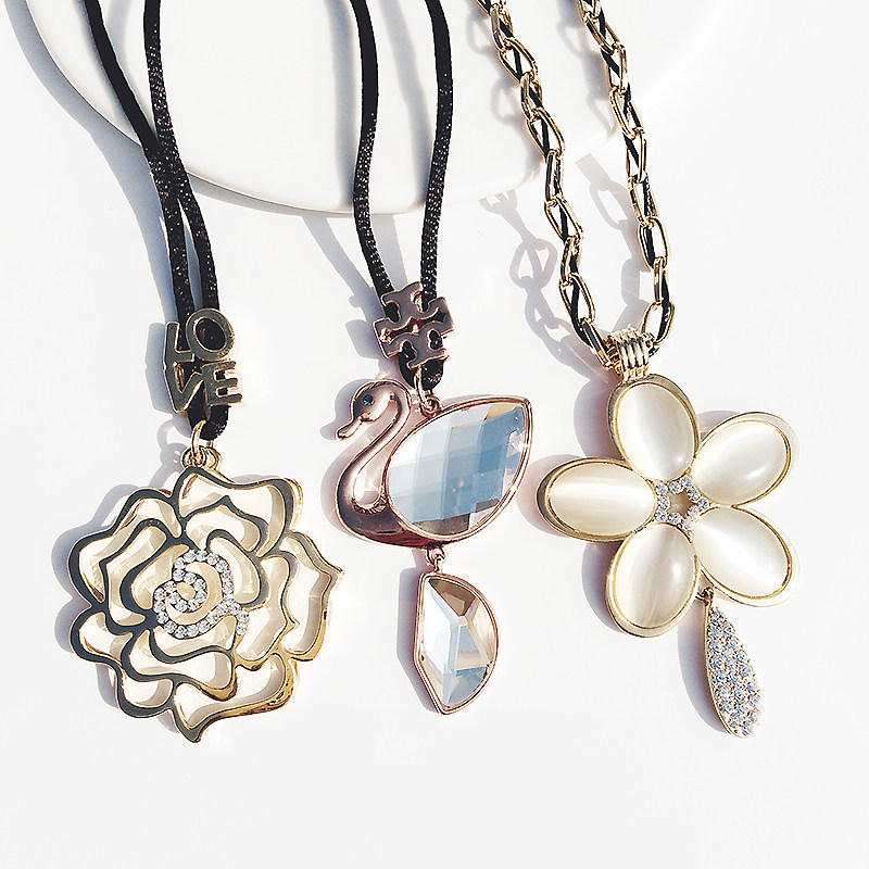 欧比雅比毛衣链长款百搭简约大气吊坠高档时尚韩版挂件法式项链女