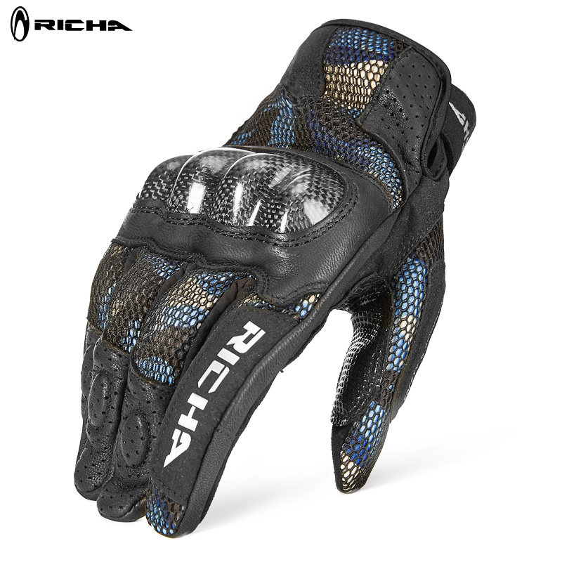 RICHA摩托车手套男夏季骑行防滑触屏碳纤维防摔四季越野机车装备