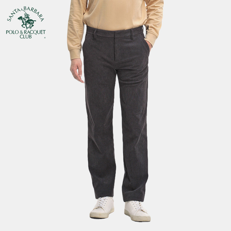 圣大保罗简约灯芯绒直筒休闲裤裤