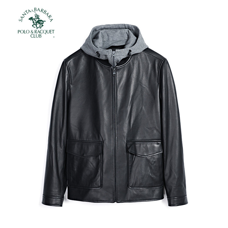 圣大保罗冬季新款男士真皮皮衣可脱帽美式复古机车皮夹克外套男,男装,皮衣,淘宝优惠券,粉丝福利购,淘宝优惠卷