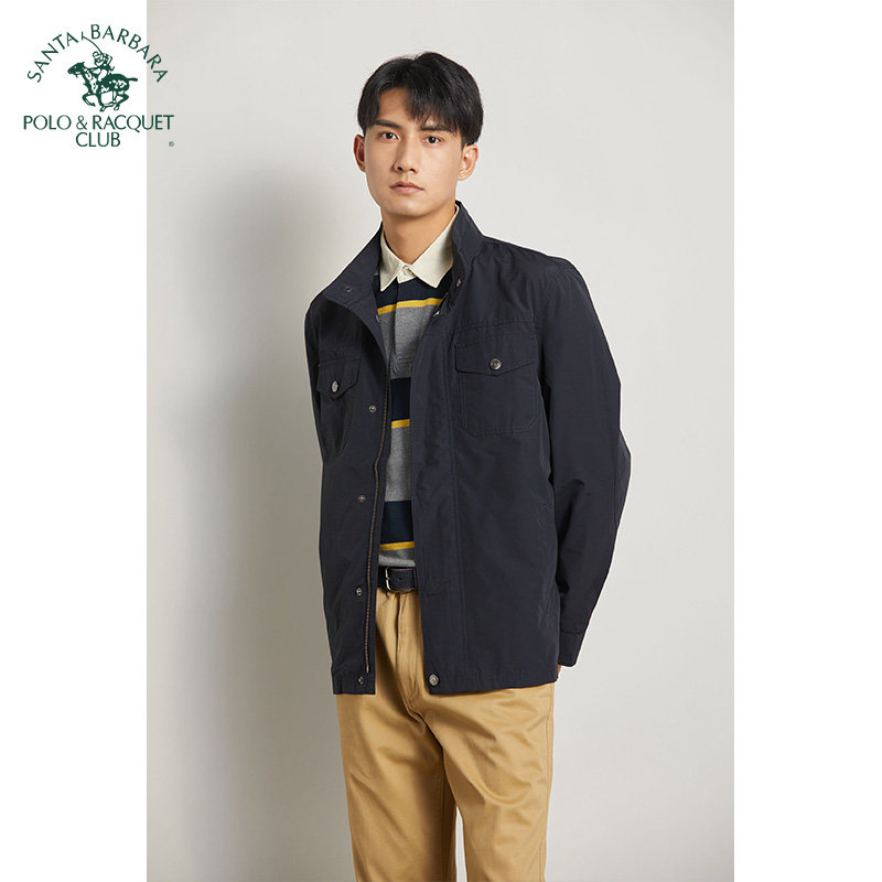 圣大保罗短款立领休闲夹克单外套