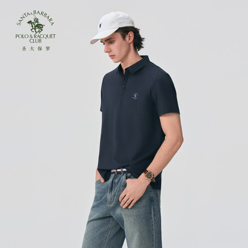 【莱赛尔面料】圣大保罗男式POLO衫2026春夏新品短袖百搭通勤T恤