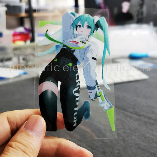 MIKU动漫美少女贴纸防水反光贴纸