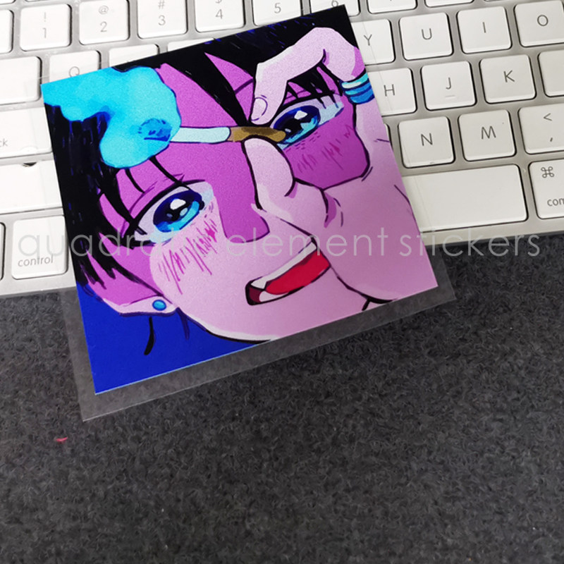 二次元悲伤抽烟女孩车贴纸反光防水防晒