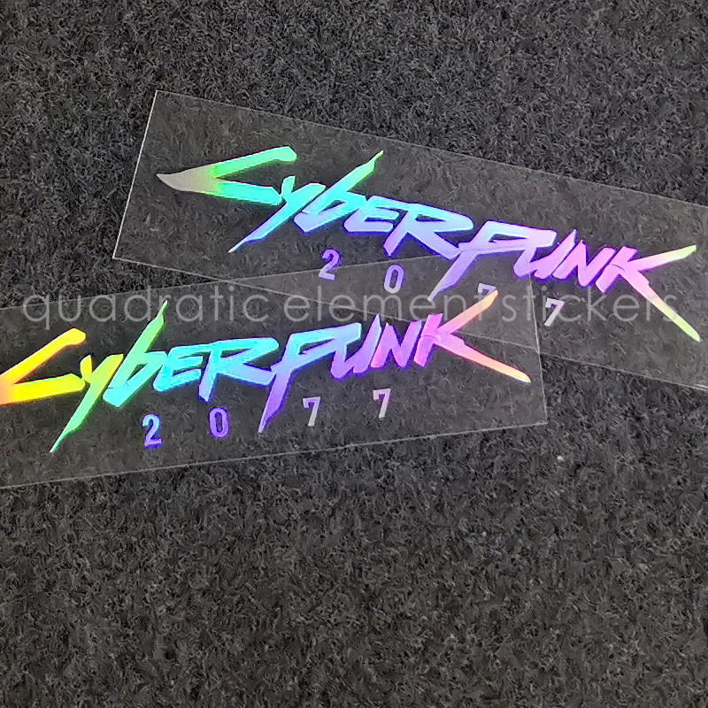 meme镭射镂空车贴 赛博朋克2077cyberpunk标志log汽车车身玻璃贴