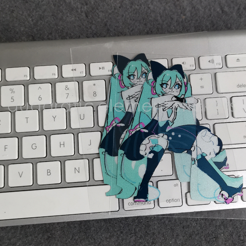 meme初音少女Q版MIKU反光贴纸二次元防水电动车机箱手机摩托车身-封面