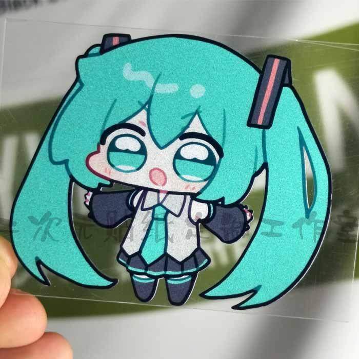初音未来q版表情包汽车反光贴