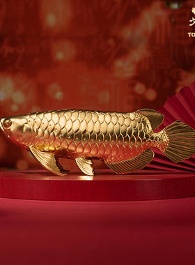 铜师傅金龙鱼办公区全黄铜摆件