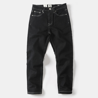 冬季复古重磅原色牛仔裤直筒