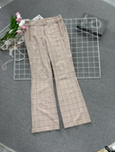 百搭休闲长裤 女款 韩系复古粉色气质显瘦格子休闲裤 高品质时尚