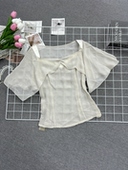 女设计感小众上衣洋气百搭款 微透拼接衬衫 减龄 时尚 甜美韩版