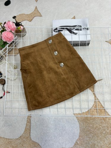 复古风美德拉系时尚鹿皮绒A版半身裙女秋冬新款修身显瘦气质款