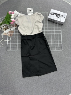 收腰显瘦名媛气质款 连衣裙夏季 裙子 拼接荷叶边无袖 高端时尚