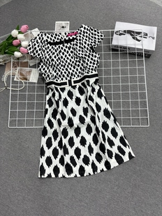 时尚 百搭休闲裙 韩系复古甜美气质显瘦波点印花连衣裙女款