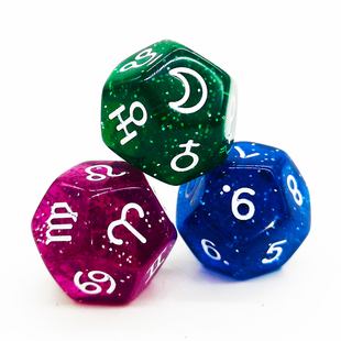 12星座骰子3个套装创意星空十二面色子游戏筛子桌游玩具道具礼物