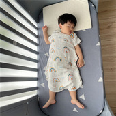 夏季 睡袋 婴儿睡袋A类竹棉儿童防踢被四层纱布柔软透气宝宝背心款