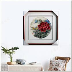 粤绣 手工刺绣精品 牡丹花 花开富贵 高档礼品 花卉民族饰品