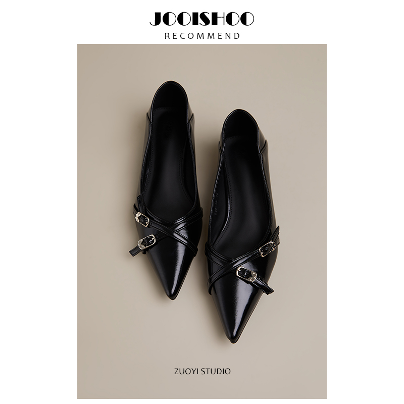 羊皮版！黑色尖头单鞋女鞋2025新款四季法式软底不累脚通勤单鞋