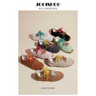 羊皮版！复古阿甘鞋2024新款休闲运动鞋女潮miu家联名德训鞋