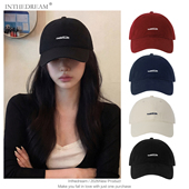 休闲简约春夏款 字母刺绣棒球帽男女宽檐显脸小鸭舌帽多色 软顶韩版