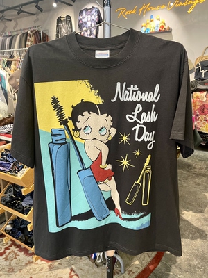 全新New Vintage风格水洗做旧卡通贝蒂纯棉短袖T恤