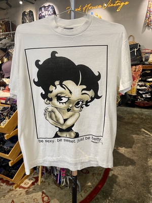 全新New Vintage风格水洗做旧卡通贝蒂纯棉短袖T恤