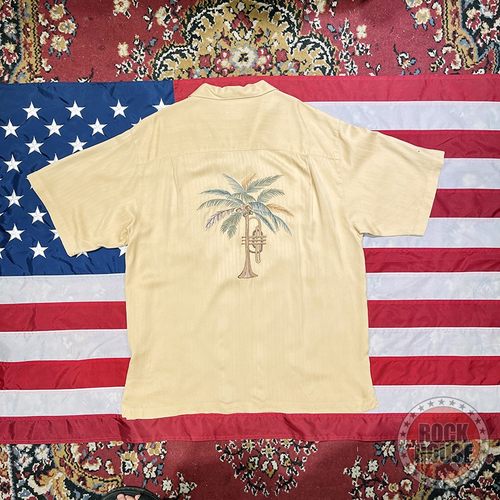 Vintage古着LUAU夏威夷古巴领刺绣真丝衬衫衬衣