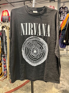 全新New T恤 Vintage风水洗做旧纯棉摇滚Nirnava涅槃乐队乐队长袖